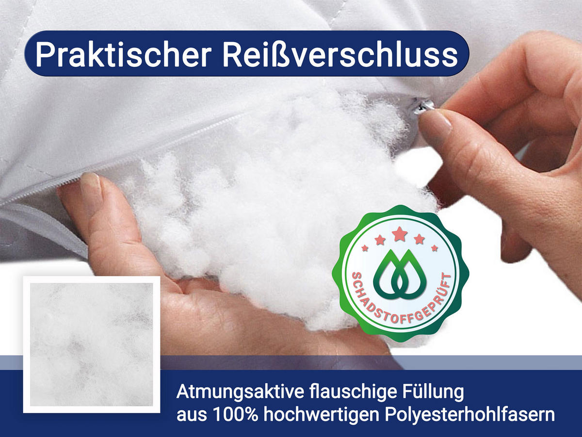 NACKENROLLE, 15x40 cm, 100% Polyester, Weiß - Weiß, Textil (15/40cm) - Zollner