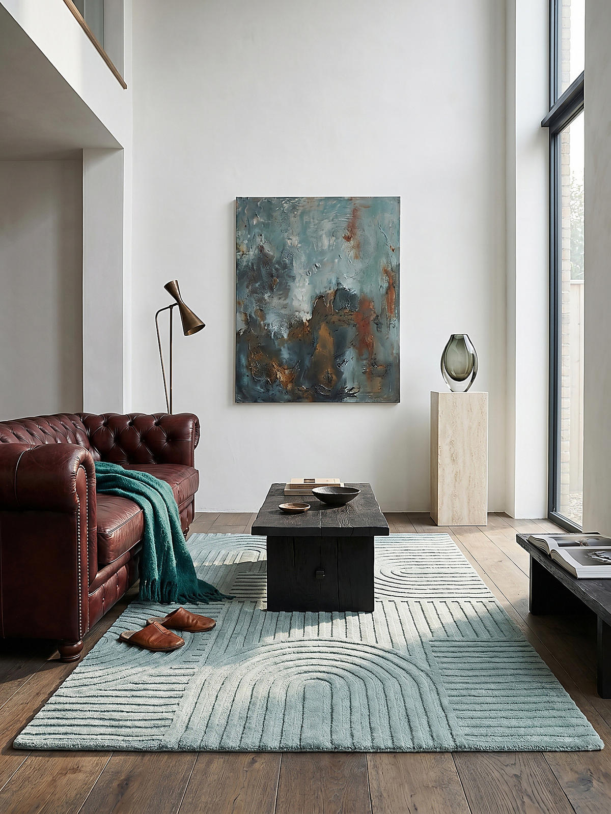 WOLLTEPPICH LEVEN 160/230 cm - Blau, Textil (230/160cm) - KADIMA DESIGN