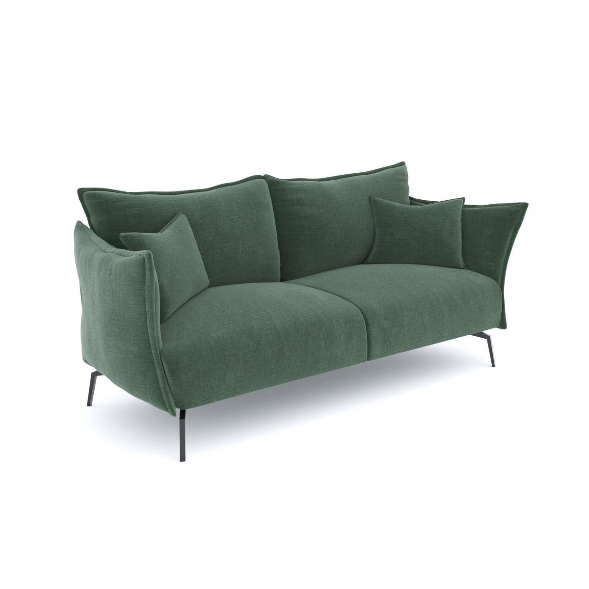 SCHLAFSOFA GERADE Texturierter Samt Smaragdgrün 180cm - Smaragdgrün, Textil (180/90/105cm) - Sia Home