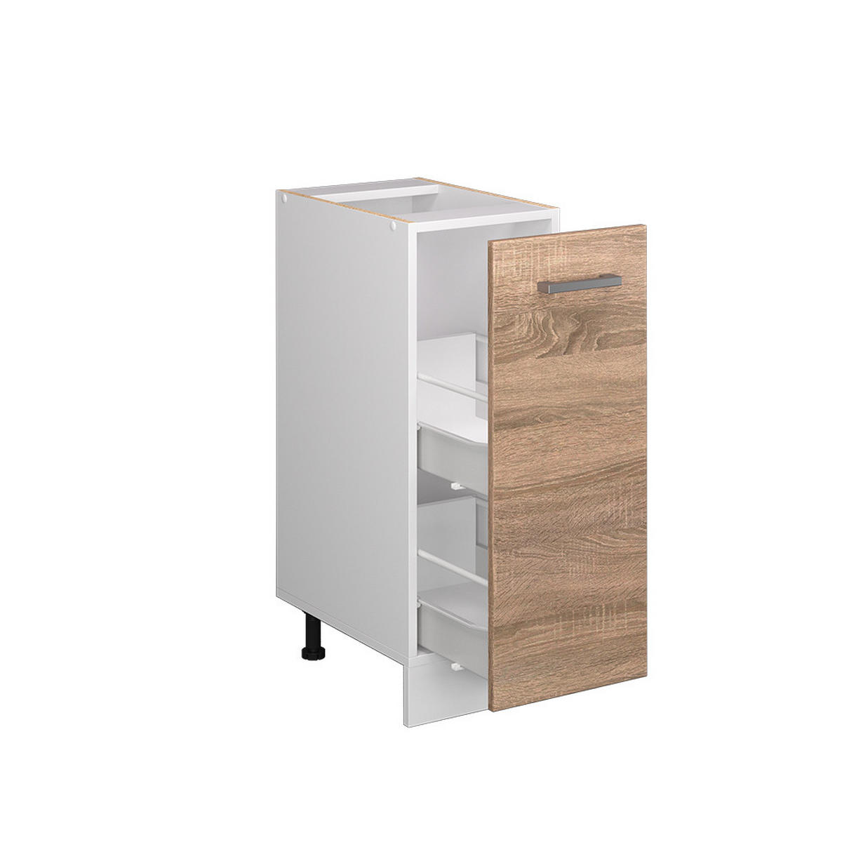 UNTERSCHRANK R-Line Sonoma 30 cm mit Tür, ohne AP - Weiß/Sonoma Eiche, Holzwerkstoff (30/81.6/46cm) - Vicco