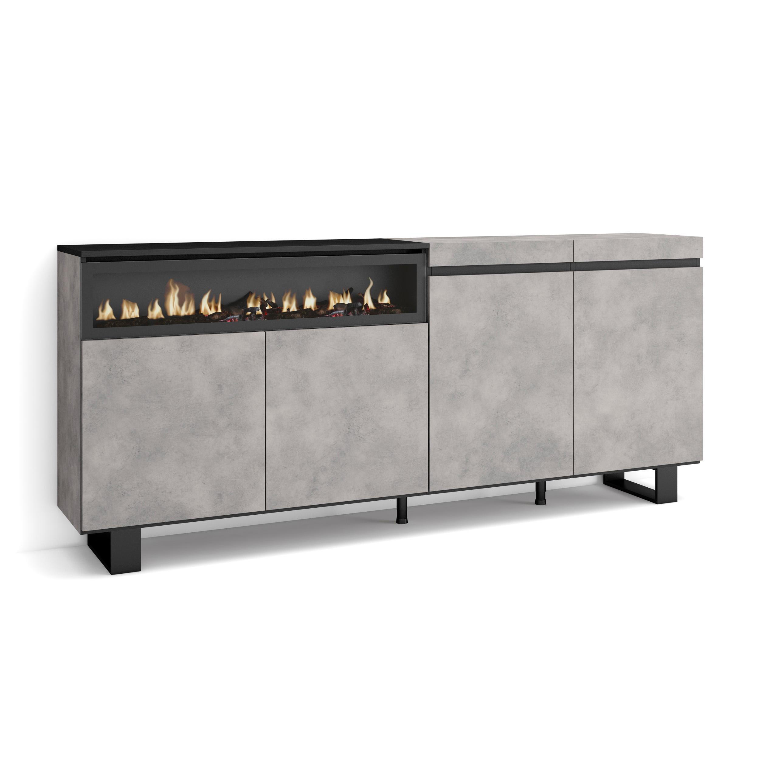 Skraut Home Sideboard Grau 200x87x35 cm