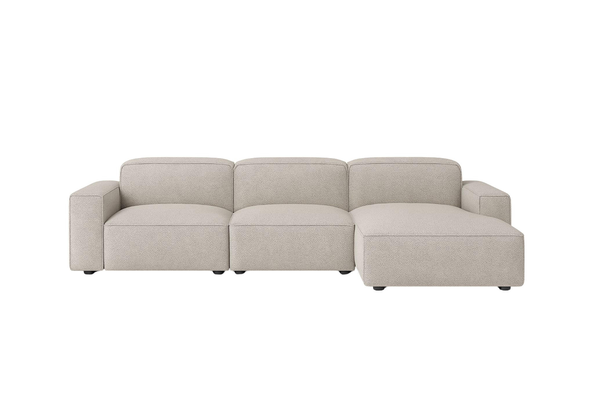 ECKSOFA Cursal L-Form, Stoff Artico, Nata, Rechts - Beige, Holz (284/166cm) - Kaiser Möbel