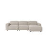ECKSOFA Cursal L-Form, Stoff Artico, Nata, Rechts - Beige, Holz (284/166cm) - Kaiser Möbel
