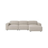 ECKSOFA Cursal L-Form, Stoff Artico, Nata, Rechts - Beige, Holz (284/166cm) - Kaiser Möbel