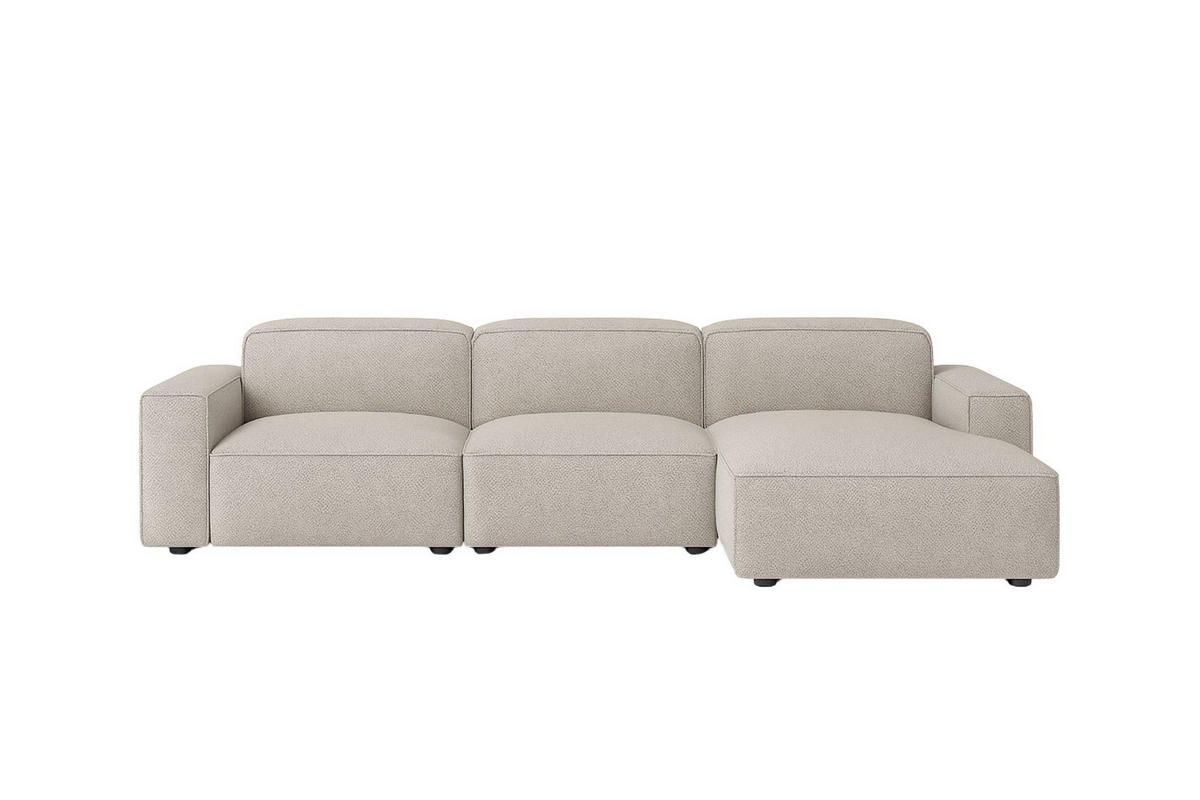 ECKSOFA Cursal L-Form, Stoff Artico, Nata, Rechts - Beige, Holz (284/166cm) - Kaiser Möbel