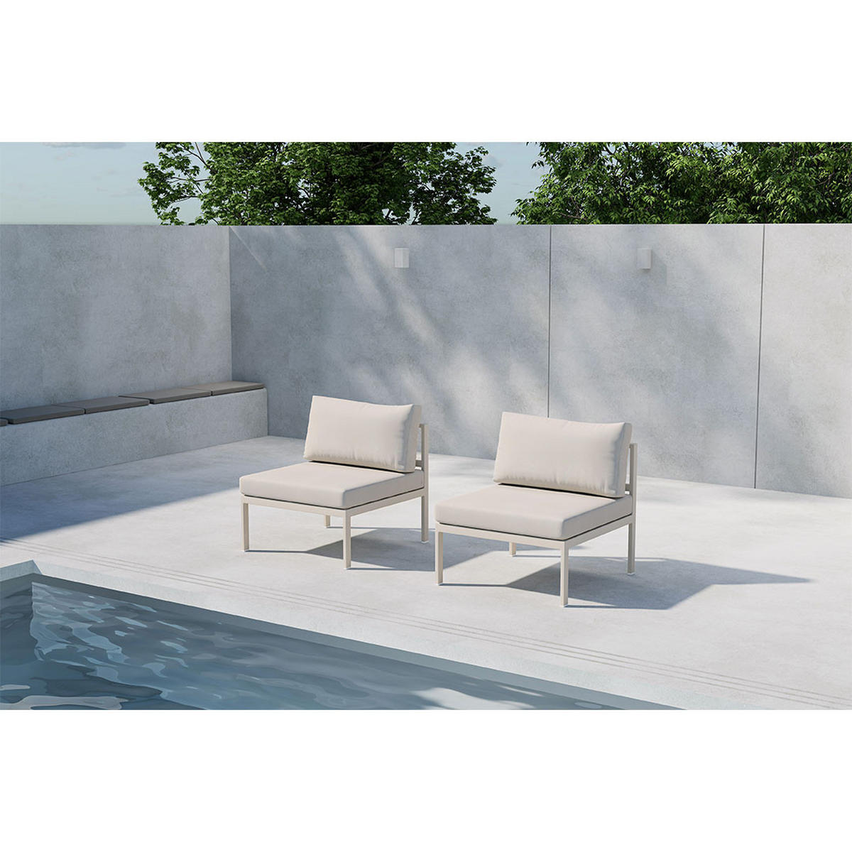 LOUNGESESSEL, Copacabana, Beige, Metall, 70 x 74 x 65 cm - Beige, Metall (70/65/74cm) - ebuy24