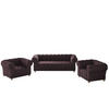 SITZGARNITUR 3+1+1 CHESTERFIELD Elegant Klassisch Schick Stoff Whisper Rotwein - Rot, Holz (202/77/90cm) - Kaiser Möbel