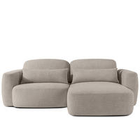 ECKSOFA rechts ELOSA - Grau, Holz/Textil (245/165cm) - KONSIMO®