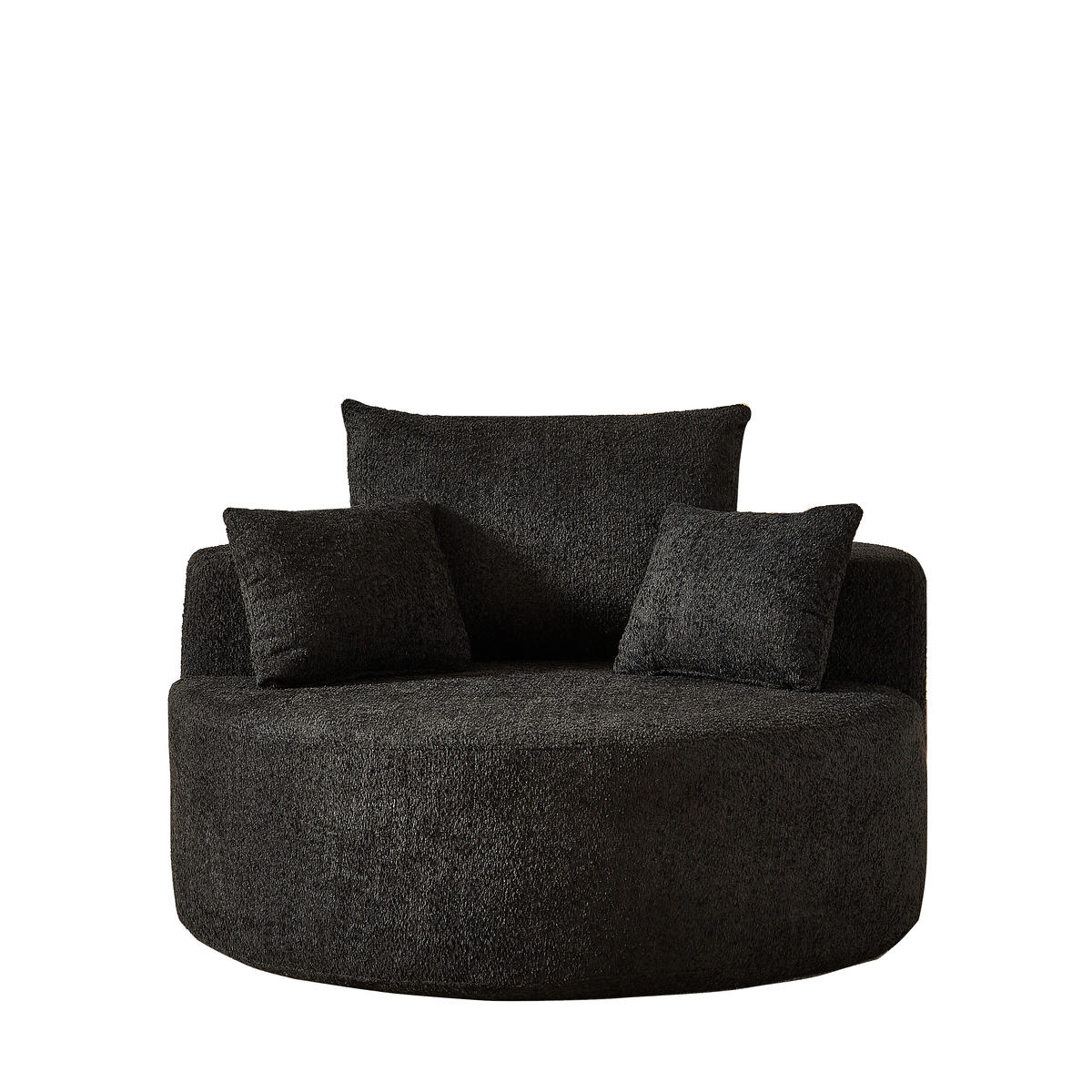 SESSEL DE-34509 Chenille-Stoff Schwarz - Schwarz, Textil (127/82/127cm) - ComfortXL