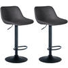 BARHOCKER 2er Set Samt dunkelgrau - Dunkelgrau/Schwarz, Textil/Metall (43/79/49cm) - CLP