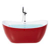 BADEWANNE FREISTEHEND 75x150x72 cm rot Antigua - Rot, Kunststoff (75/72/150cm) - Beliani