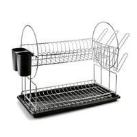 GESCHIRRABTROPFKORB Basic Schwarz 51/23/36 cm Metall - Schwarz, Metall (23/36/51cm) - Mondex