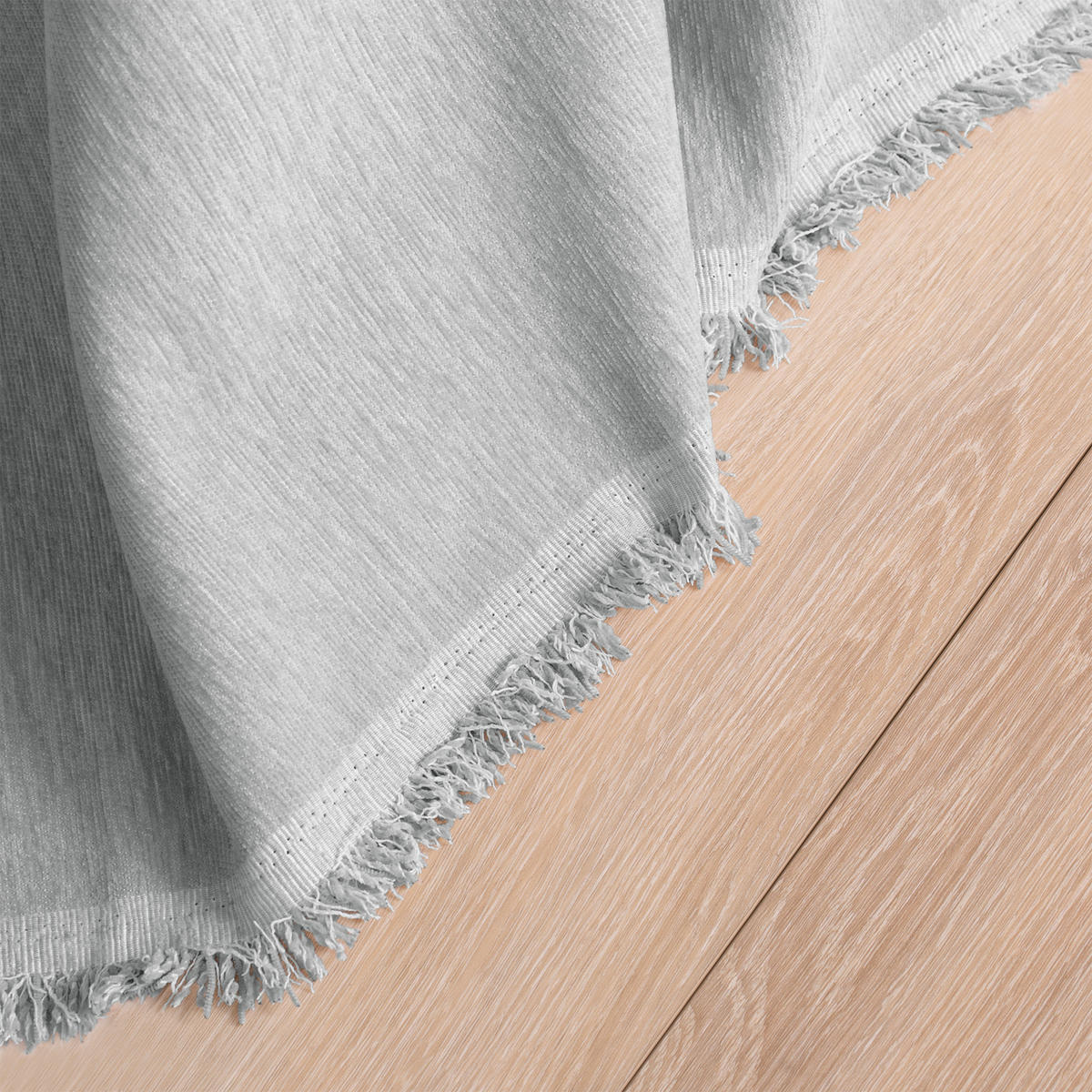 TAGESDECKE TALO mit Fransen Hellgrau 220x240 - Hellgrau, Textil (220/240cm)