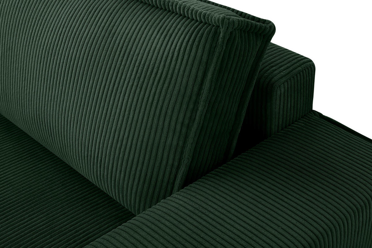 3-SITZER-SCHLAFSOFA NAPI in Pet Friendly Cord-Stoff, dunkelgrün - Dunkelgrün/Schwarz, Textil (244/89/101cm) - KONSIMO®