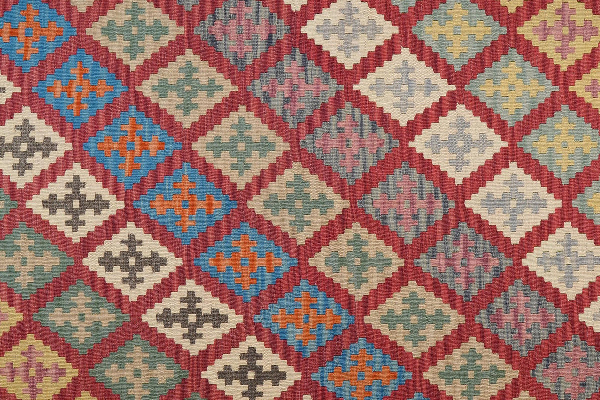KELIM-TEPPICH handgewebt Gashgai Rot 297/210 cm Schurwolle - Rot, Textil (210/297cm) - Looma