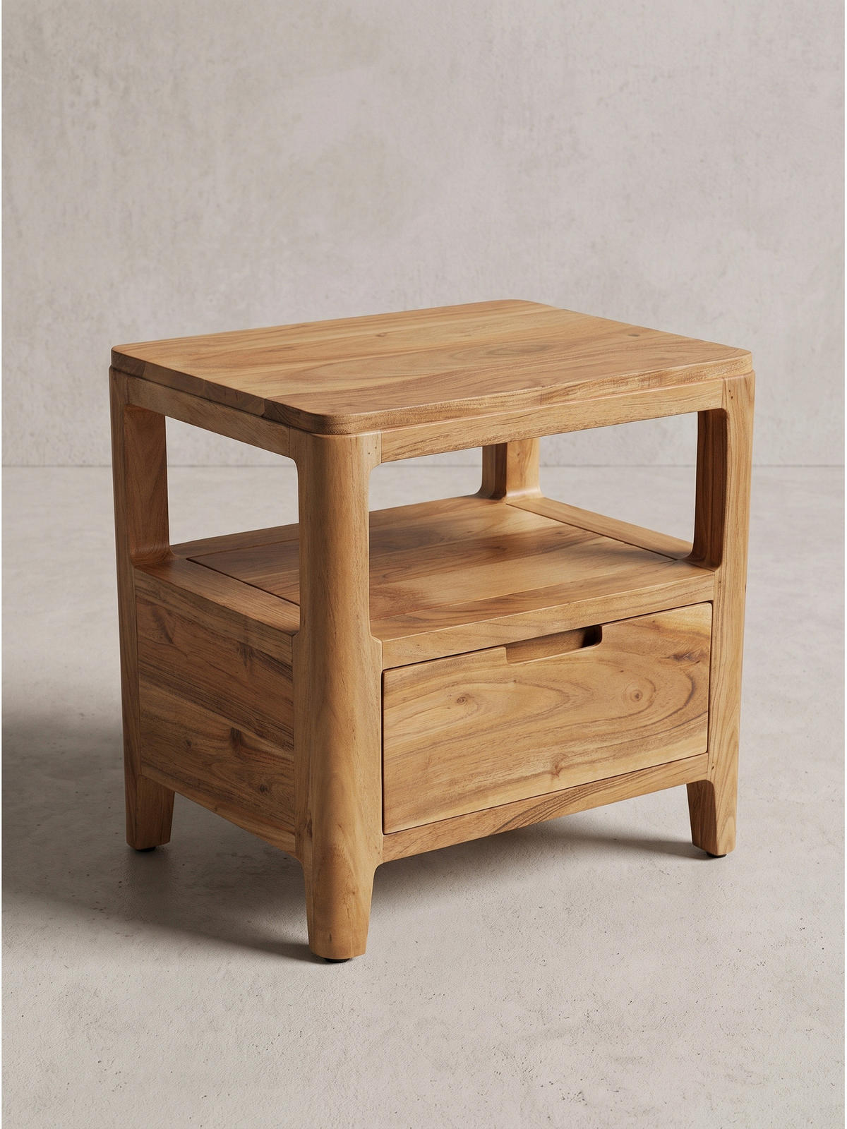 NACHTKONSOLE NALON, Akazie Massivholz, 45 x 35 x 46 cm - Braun/Akaziefarben, Akazienholz/Holz (45/46/35cm) - KADIMA DESIGN