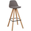 BARHOCKER Stoff Taupe - Taupe/Eukalyptusholzfarben, Holz/Textil (38/99/44cm) - CLP