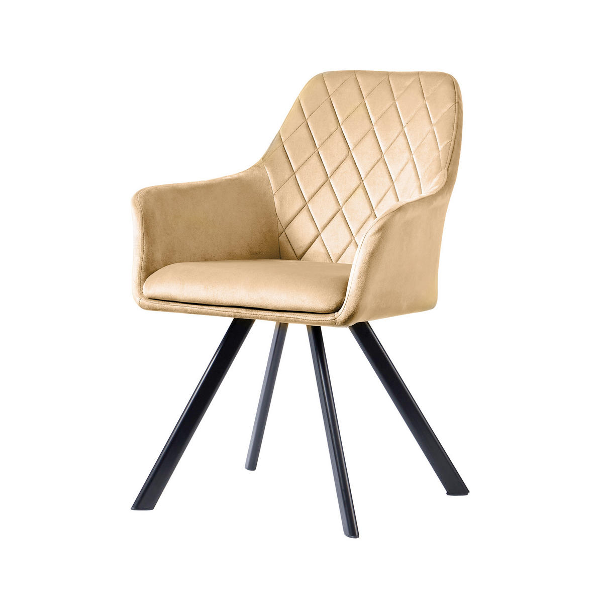 ESSZIMMERSTUHL MASON 2er Set Samt Beige - Braun, Textil (58/85/60cm) - SVITA