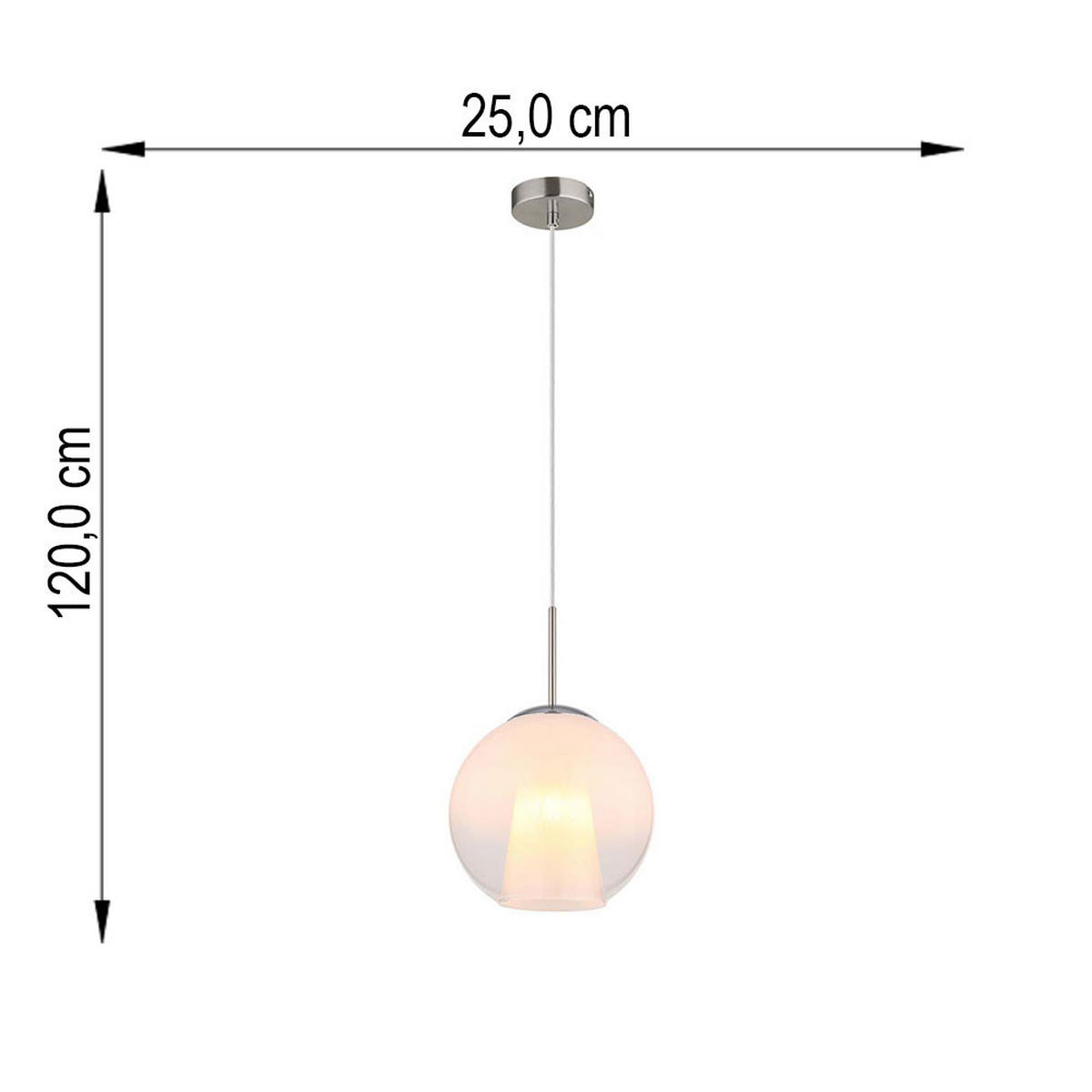 LED HÄNGELEUCHTE BARRY METALL GLAS KLAR - Klar, Glas (25/25/120cm) - Globo Lighting