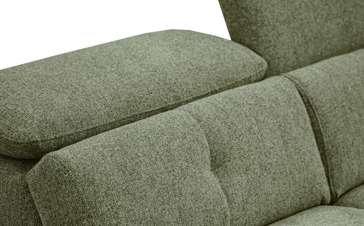 SOFA AVENA 3-Sitzer mit 1 Relaxfunktion, olivgrün - Olivgrün, Holzwerkstoff/Textil (204/80/108cm) - Courtois Laville