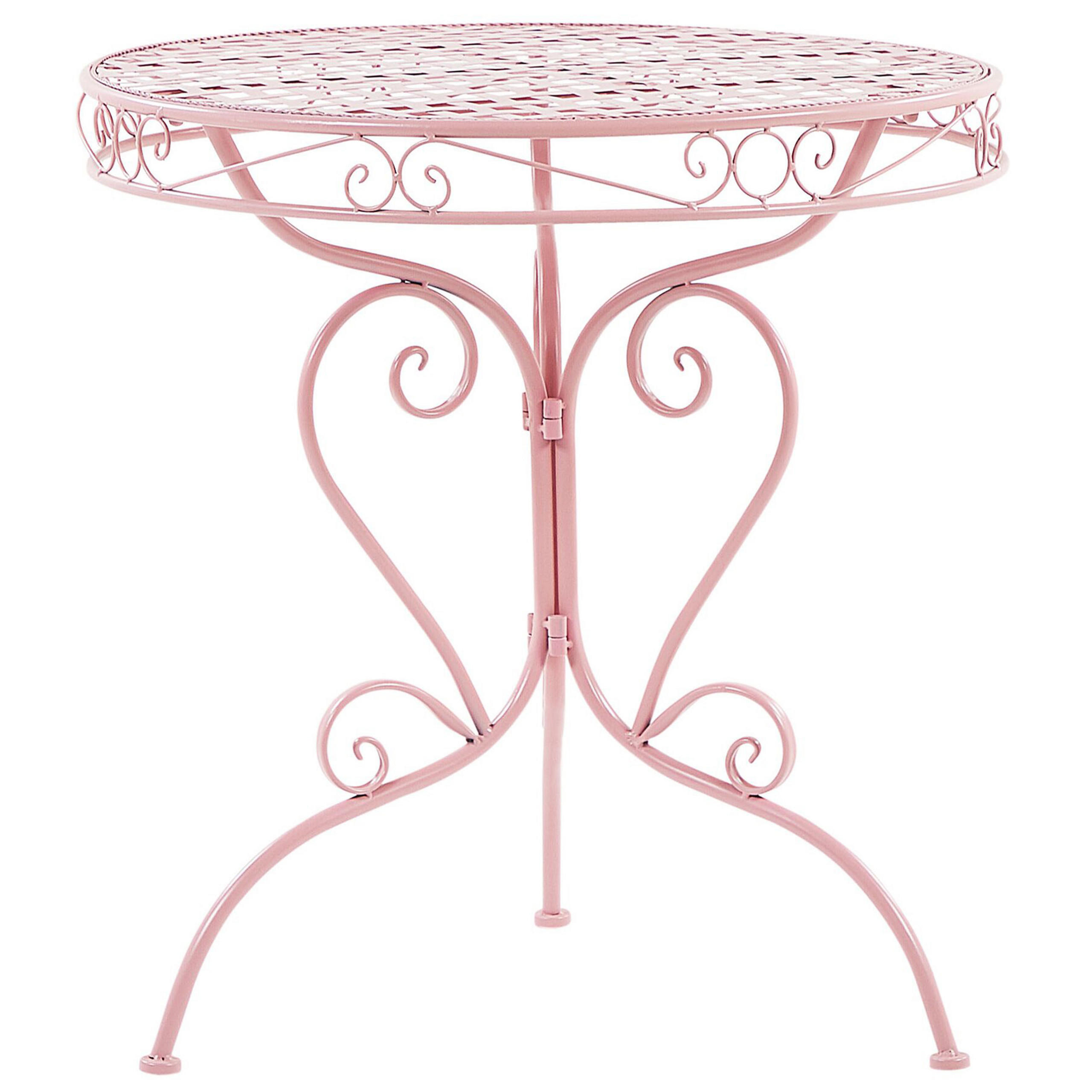 GARTENTISCH Metall Rosa Albinia - Pink, Metall (70/70/74cm) - Beliani
