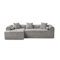 ECKSOFA 263/132.5/68 cm Hellgrau Chenille - Hellgrau, Textil (263/132.5cm) - Oxeza