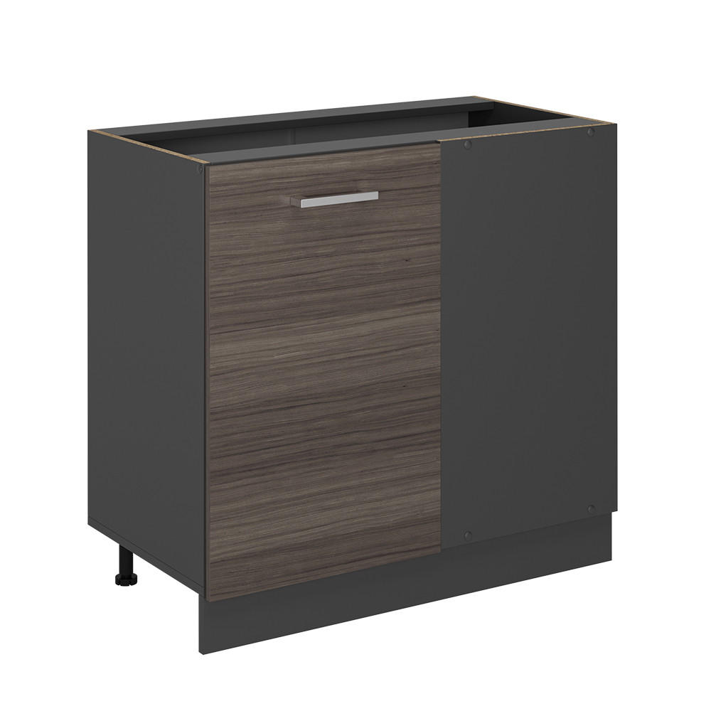 ECKUNTERSCHRANK R-Line Edelgrau 86 cm ohne Arbeitsplatte - Anthrazit/Grau, Holzwerkstoff (86/81.6/46cm) - Vicco