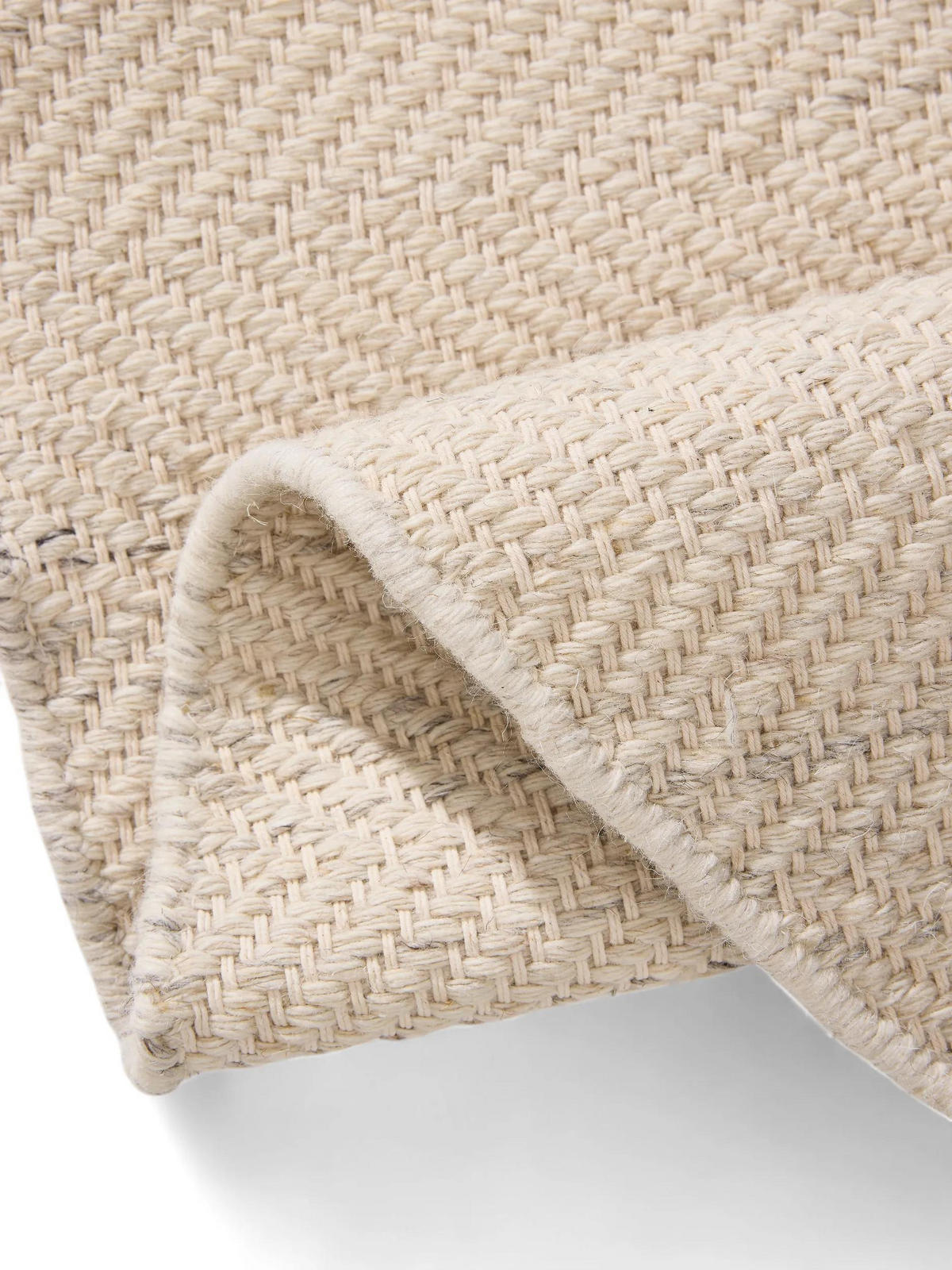 WOLLTEPPICH Lars Cream ø 200 cm rund - Creme, Naturmaterialien/Kunststoff (200/200cm) - benuta