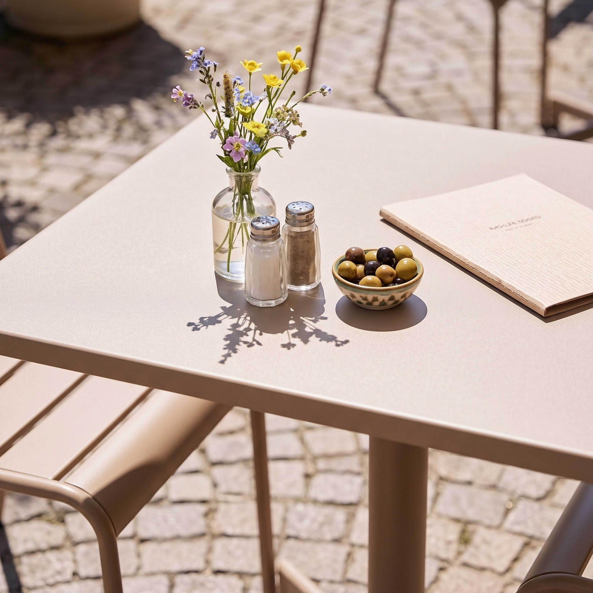 GARTENSET 3-tlg., Taupe - Taupe, Metall - Oviala