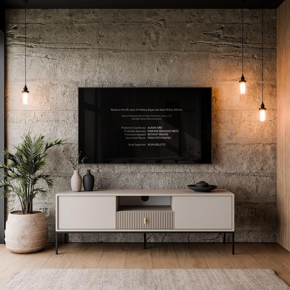 TV-ELEMENT MIDNIGHT mit Schubladen auf Gestell kaschmir - Kaschmir/Schwarz, Holzwerkstoff (154.5/52.5/39cm) - Lookway