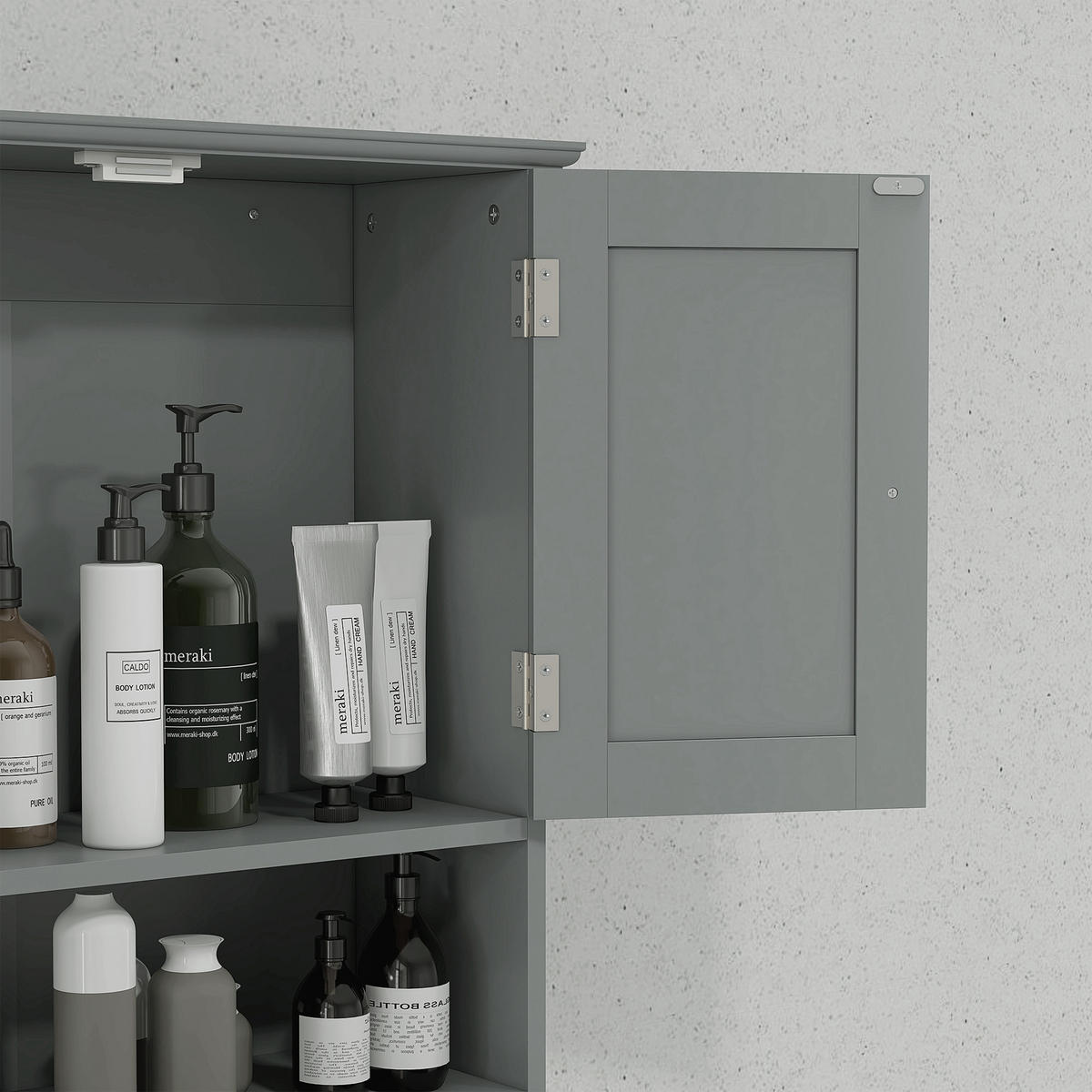 BAD-HÄNGESCHRANK Grau 50,8/17,8/66 cm - Grau, Holzwerkstoff (50.8/66/17.8cm) - PANGIVO