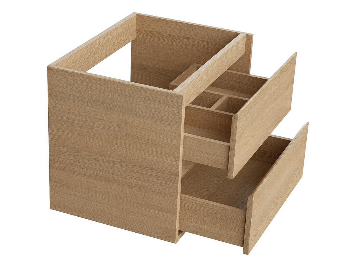 EINZELWASCHTISCH - 60 cm x 45 cm - holz - naturfarben hell Milipam - Naturfarben, Holz/Holzwerkstoff (60/50/45cm) - Vente-Unique