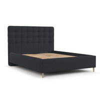 POLSTERBETT Paloma 140/200 cm Anthrazit im Riva Stoff - Anthrazit/Naturfarben, Holz/Holzwerkstoff (140/200cm) - AltaBeds