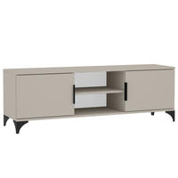 LOWBOARD Home mit 2 Türen, mit Griffen, Kaschmir - Kaschmir/Schwarz, Holzwerkstoff (150/50/40cm) - Beautysofa