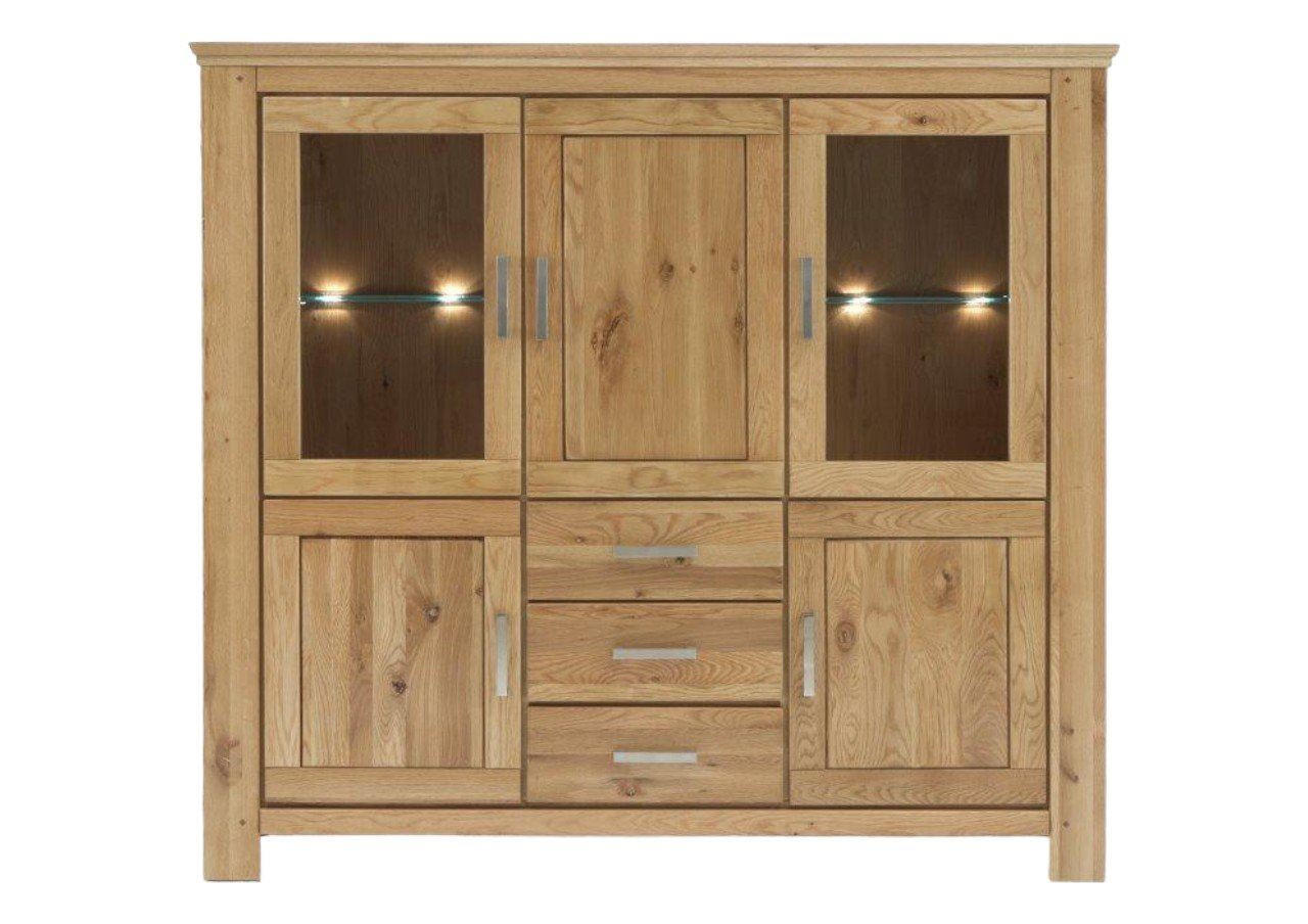 HIGHBOARD Teilmassiv Iantha 176x165x47 Anrichte Wildeiche natur geölt - Wildeiche, Holz (176/165/47cm) - 58aufmkessel