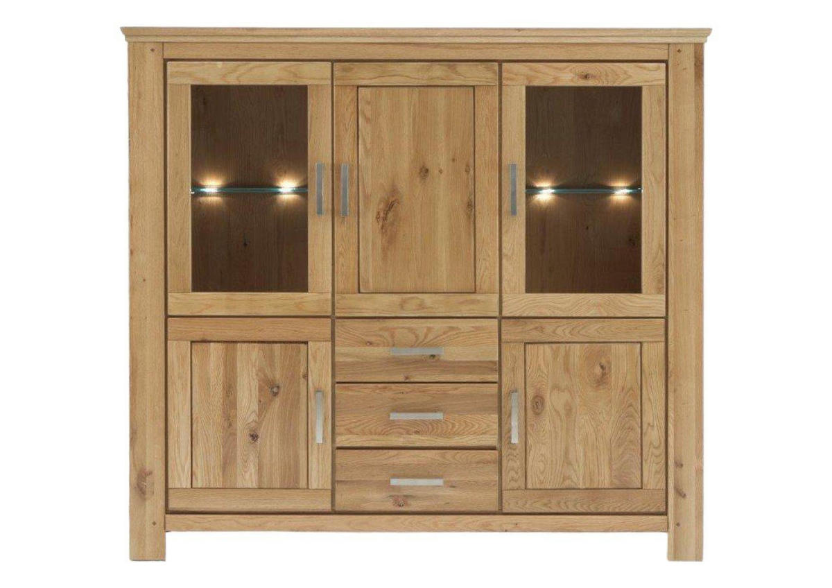 HIGHBOARD Teilmassiv Iantha 176x165x47 Anrichte Wildeiche natur geölt - Wildeiche, Holz (176/165/47cm) - 58aufmkessel