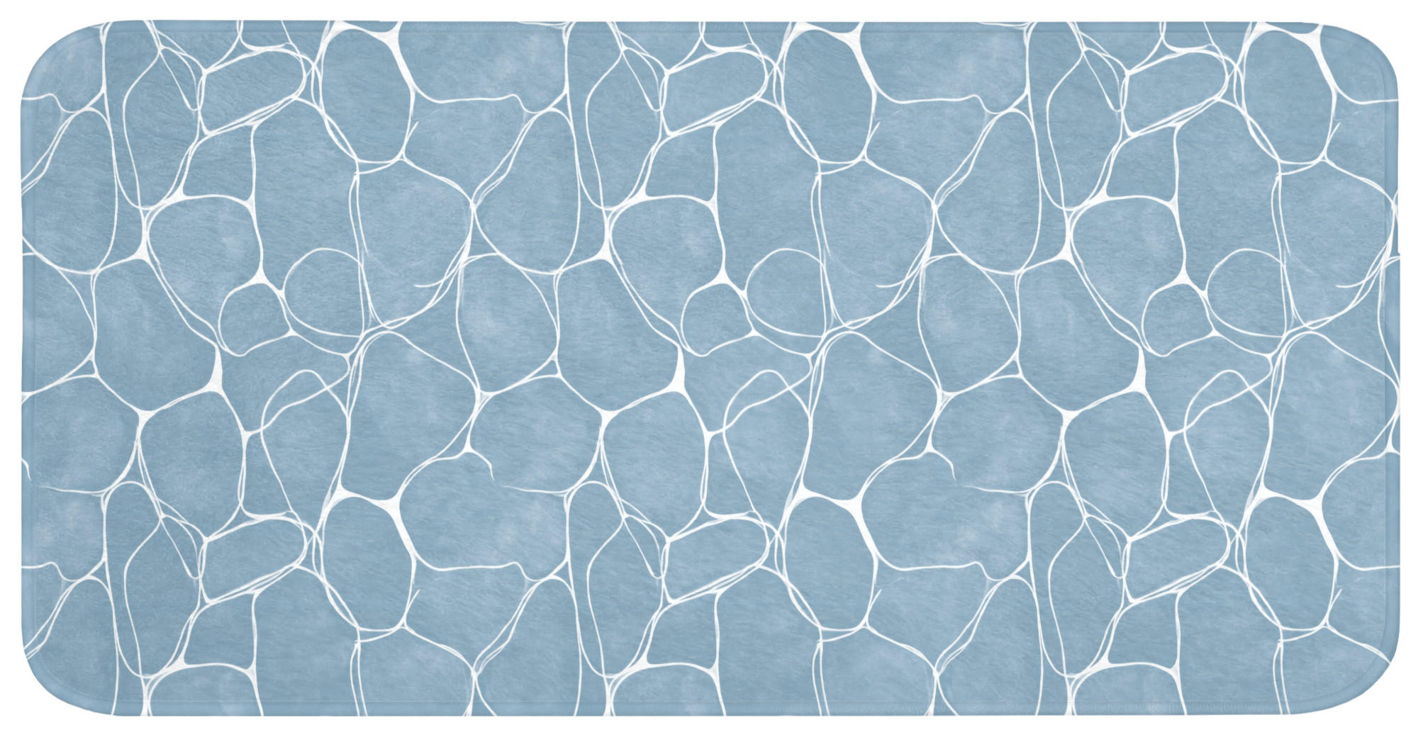 BADEMATTE Organisch - Muster - Blau 120x60 cm - Hellblau, Kunststoff/Textil (120/60cm)