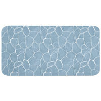 BADEMATTE Organisch - Muster - Blau 120x60 cm - Hellblau, Kunststoff/Textil (120/60cm)