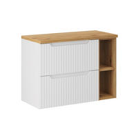 WASCHTISCHUNTERSCHRANK 80.4cm Riva Weiß und Holz - Weiß, Holzwerkstoff (80.4/59/40cm) - Petits-meubles