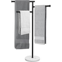 HANDTUCHSTÄNDER mit Marmorsockel Schwarz - Anthrazit, Stein (38.2/100/100cm)