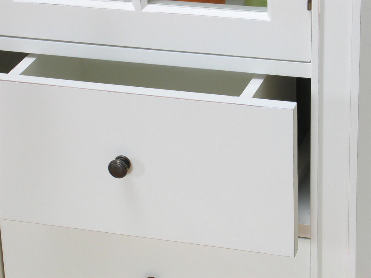 ECKVITRINE Weiß - Weiß, Holzwerkstoff (57/200/55cm) - ebuy24