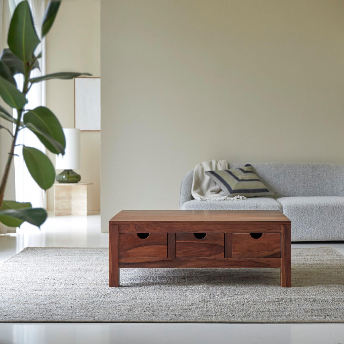 COUCHTISCH Oliver Dunkelbraun aus Palisander - Dunkelbraun, Holz (75/110/40cm) - Tikamoon