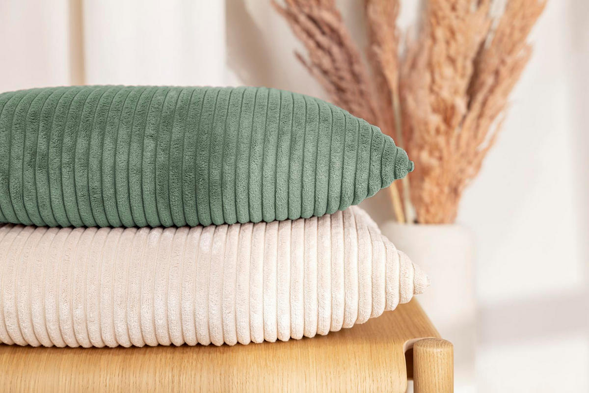 KISSENHÜLLE Shara Cord Look - Salbeigrün, Textil (60/60cm) - Magma Heimtexx