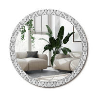 SPIEGEL Rund Ø 100 cm mit Aufdruck - Schwarz, Glas (100/100/0.4cm) - Wallfluent