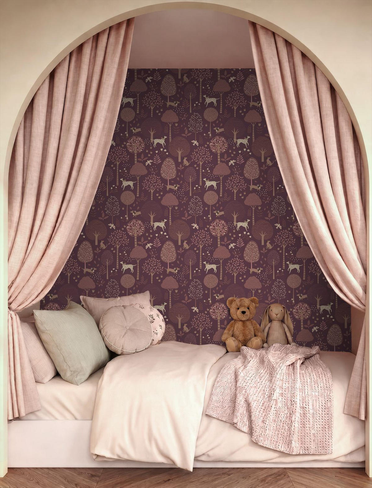TAPETE Hunde 50 x 900 cm - Lila, Papier (50/0.1cm) - ESTAhome