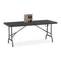 GARTENTISCH - Schwarz, Kunststoff/Metall (74/180/73cm) - Relaxdays