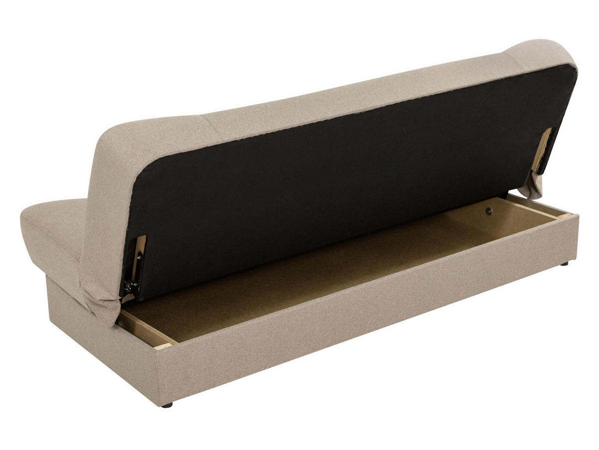 SCHLAFSOFA Jonas - Hellbraun, Holz/Textil (195/86/87cm)