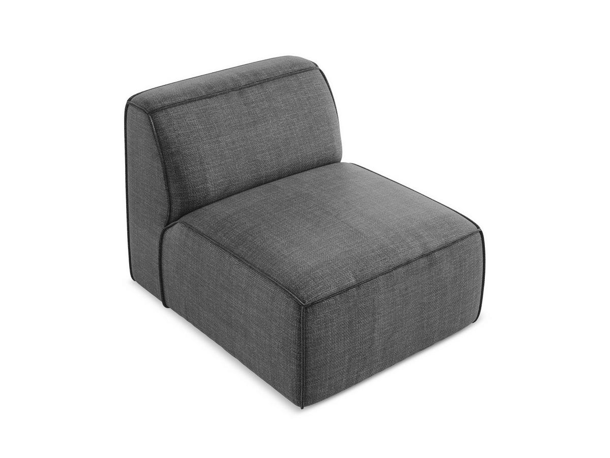 SOFAELEMENT Strukturstoff Grau - Dunkelgrau/Schwarz, Holzwerkstoff/Kunststoff (80/70/102cm) - Makamii