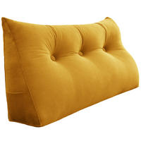 RÜCKENKISSEN für Bett Samt Gelb 100 cm - Gelb, Textil (50/100cm) - Vercart