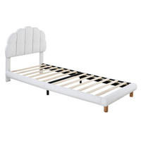 POLSTERBETT 90x200 cm mit Kopfteil, Lattenrost, Weiß - Beige, Holz (90/200cm)